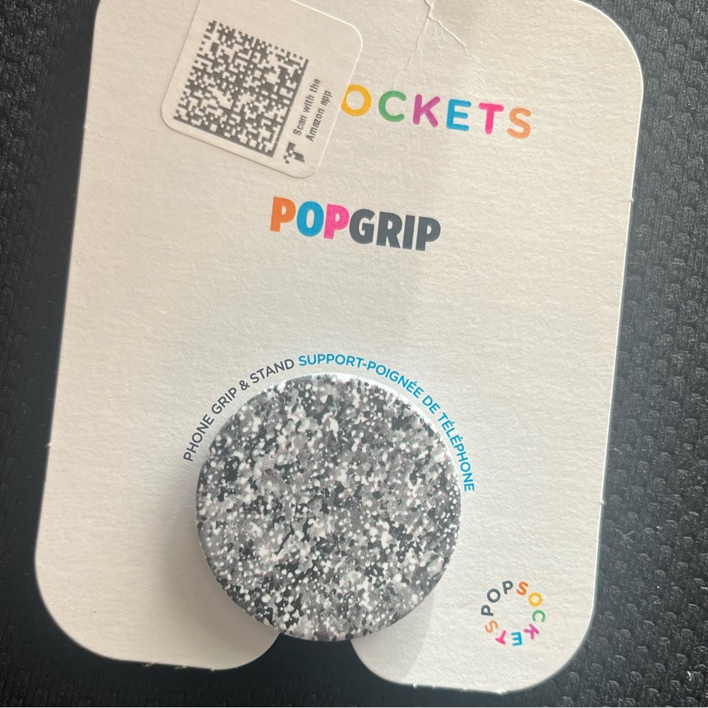 New PopSocket- Black and Gray speckles